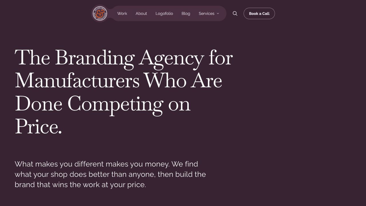 Wit and Craft’s desktop homepage naming its manufacturing audience