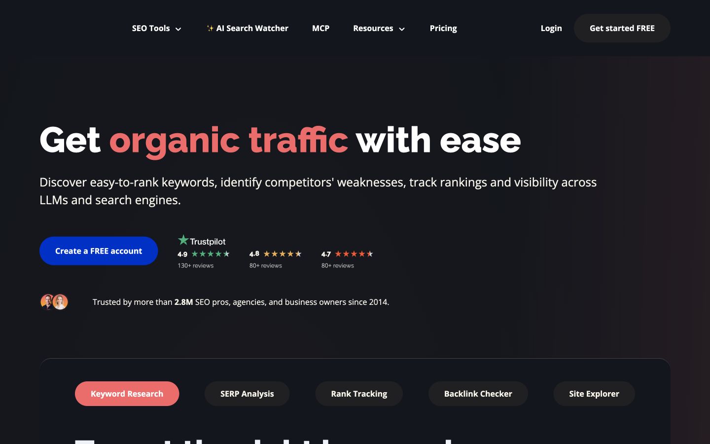 Mangools public product page captured at a desktop viewport