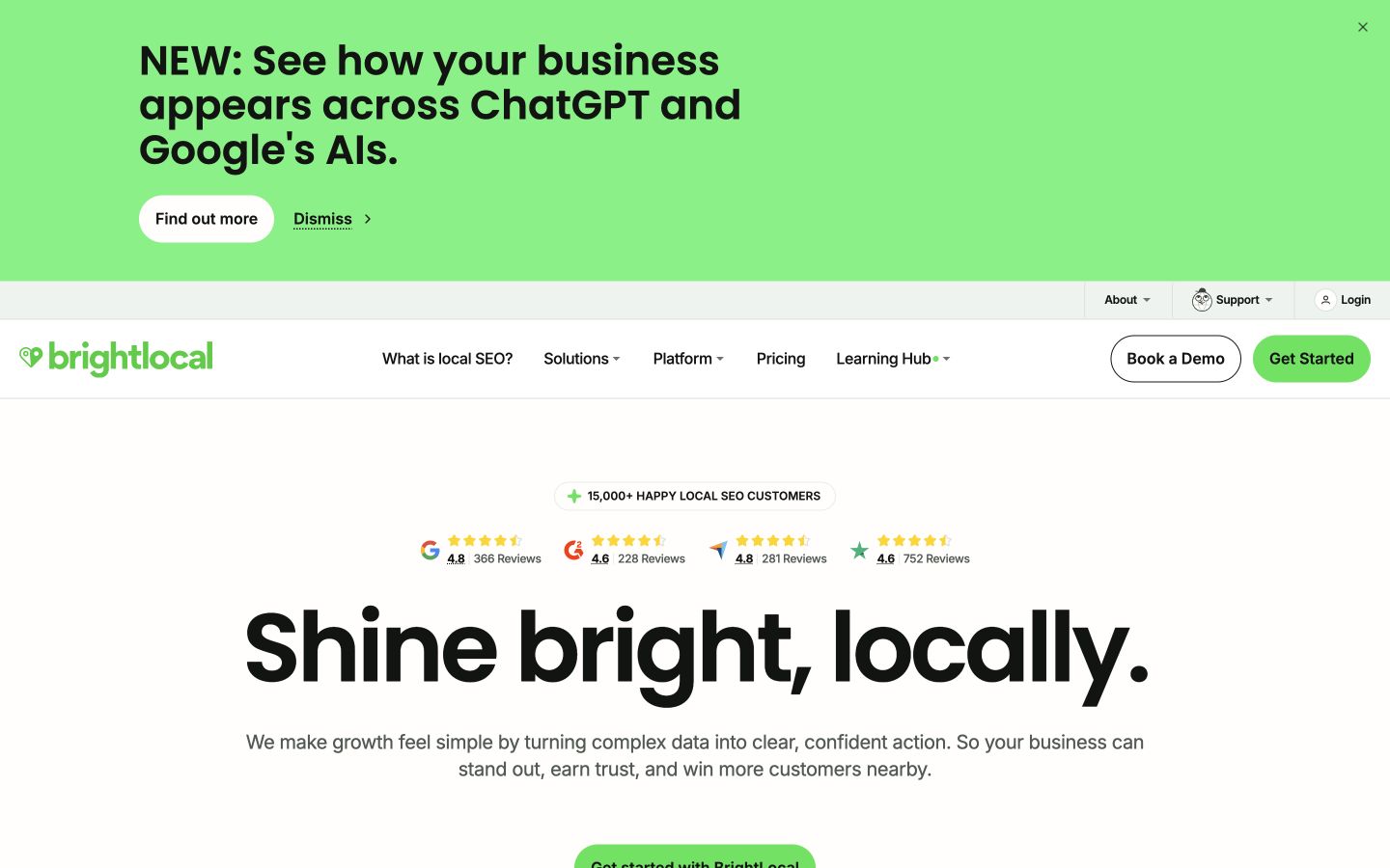 Brightlocal public page at a desktop viewport