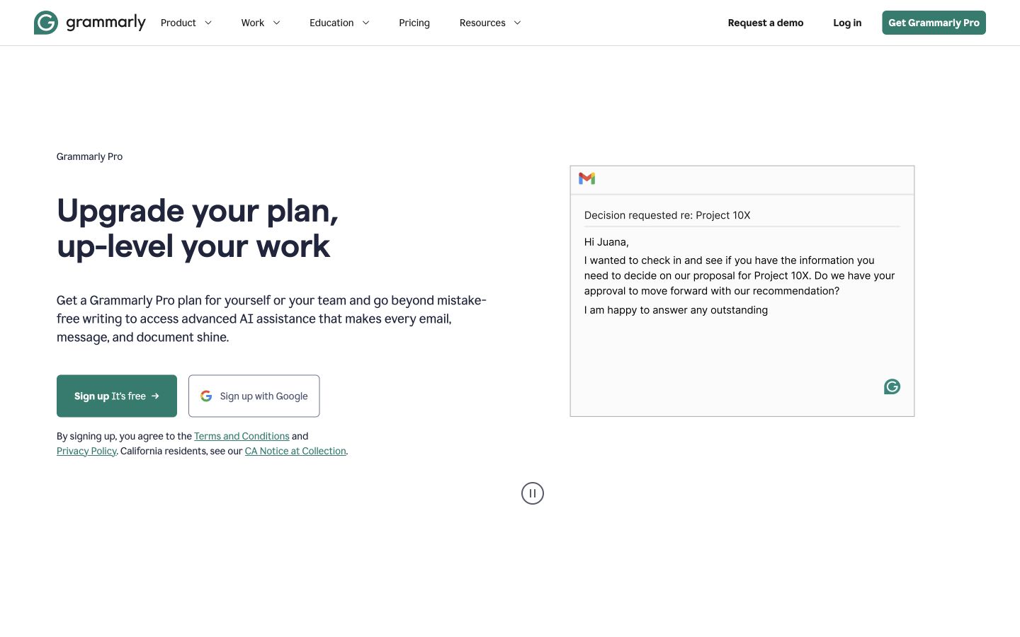 Grammarly public page captured at a desktop viewport