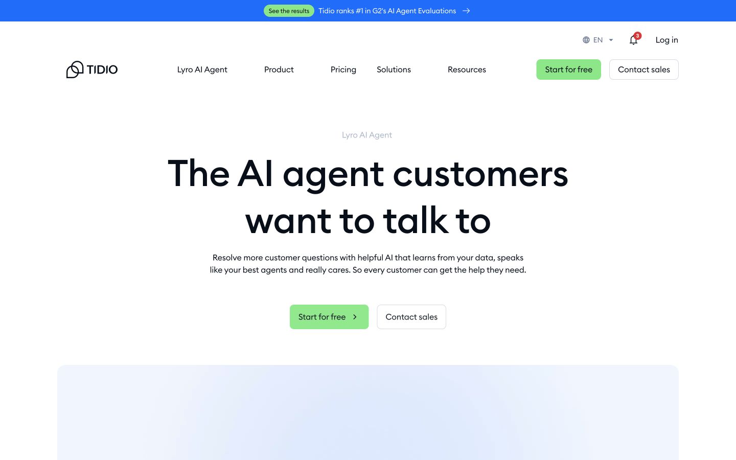 Tidio public page captured at a desktop viewport