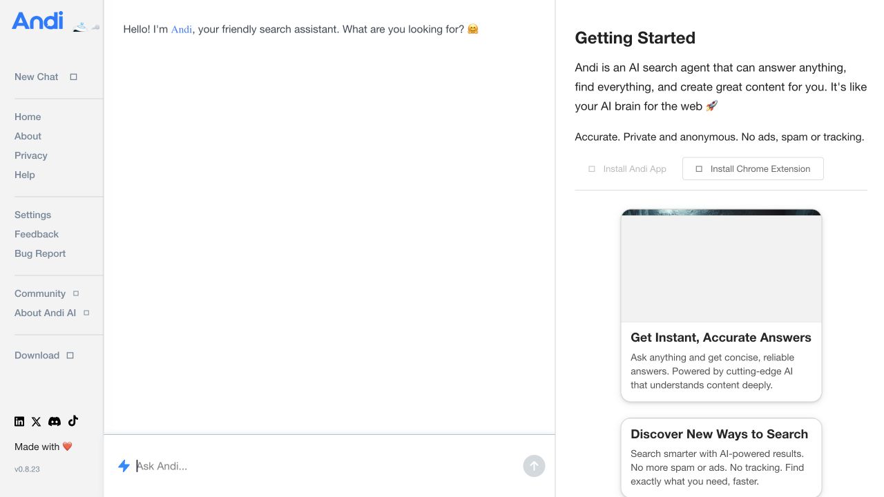 Andi public source page at a desktop viewport