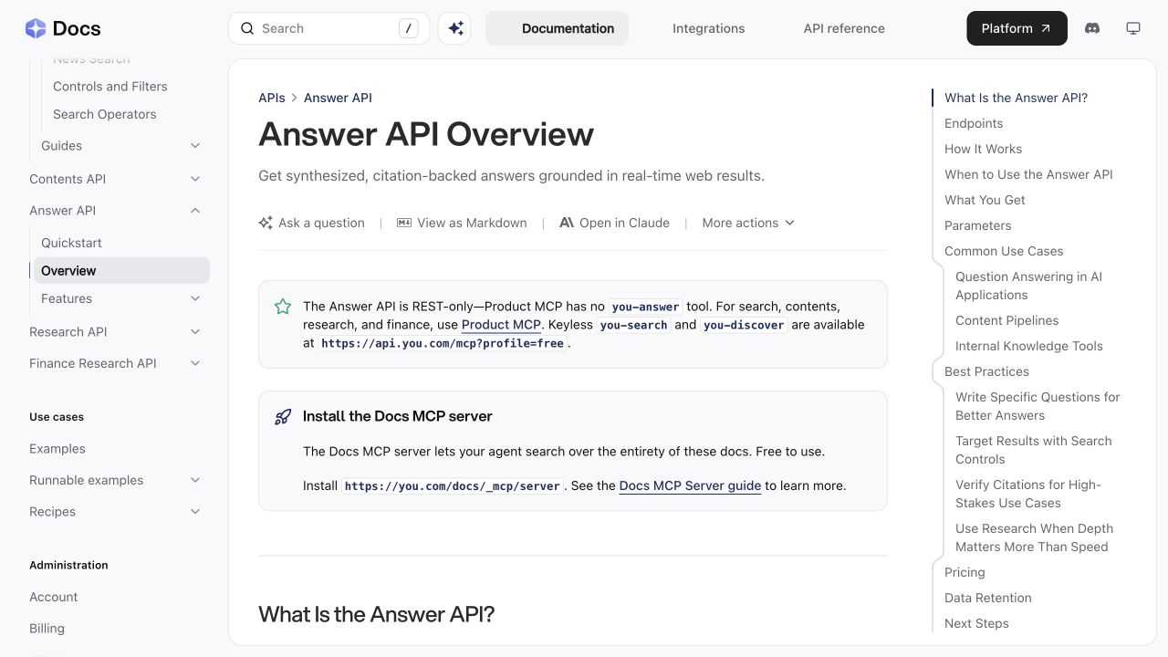 You public source page at a desktop viewport