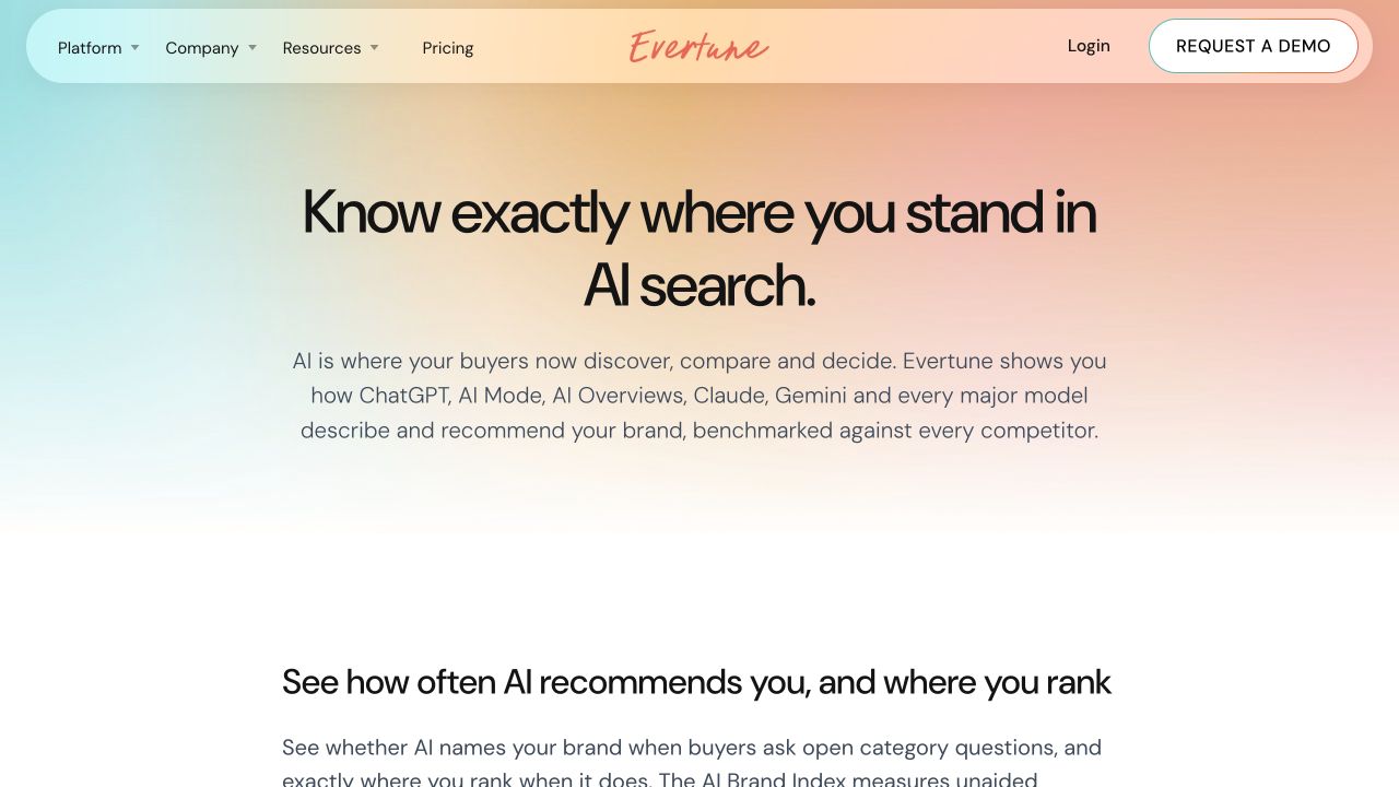 Evertune public source page at a desktop viewport