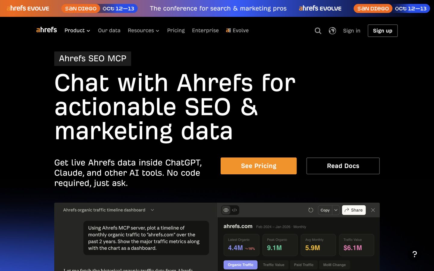 Ahrefs Mcp public page at a desktop viewport