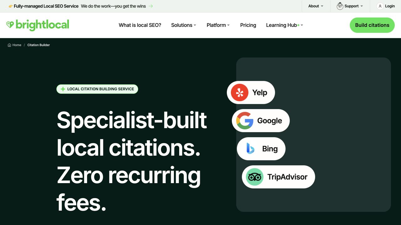 Brightlocal public source page at a desktop viewport