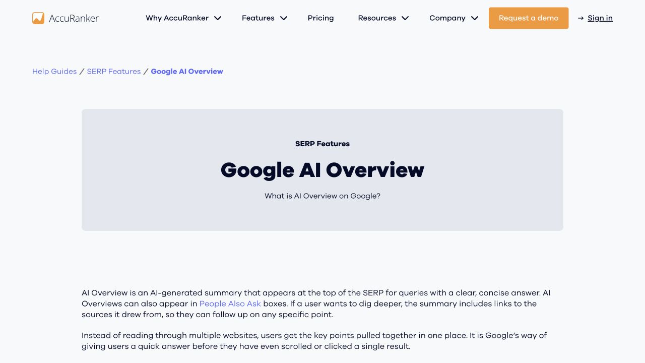 Accuranker public source page at a desktop viewport