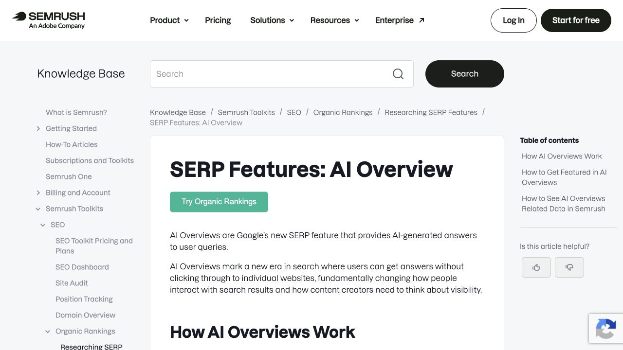 Semrush Aio public source page at a desktop viewport
