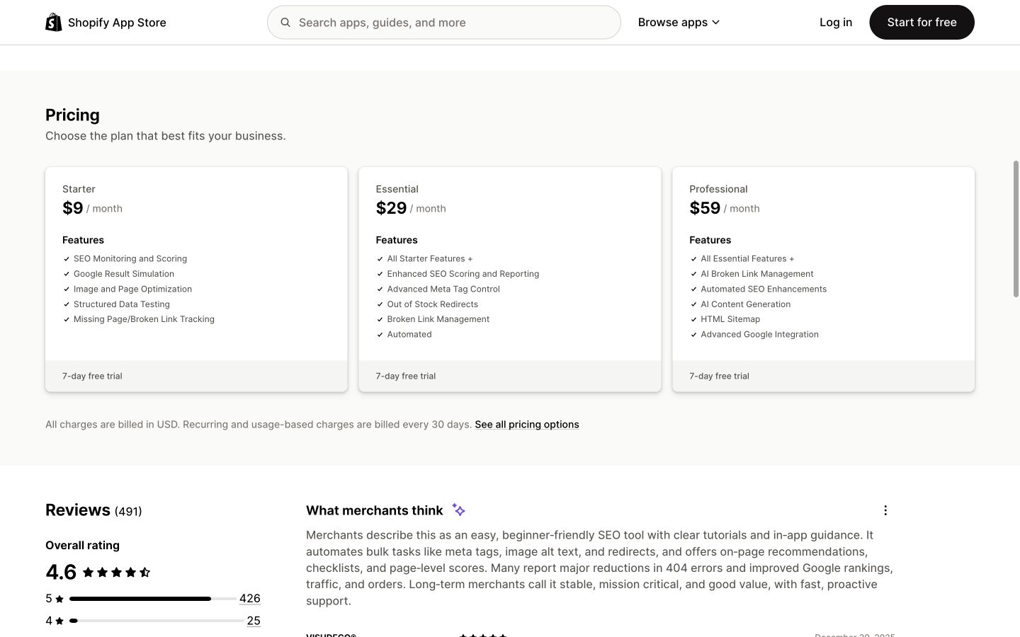 Shop Manager public page shown at a desktop viewport