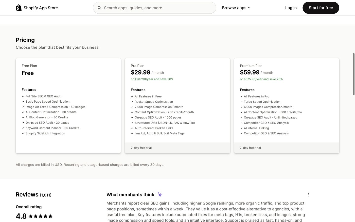 Shop Seowill public page shown at a desktop viewport