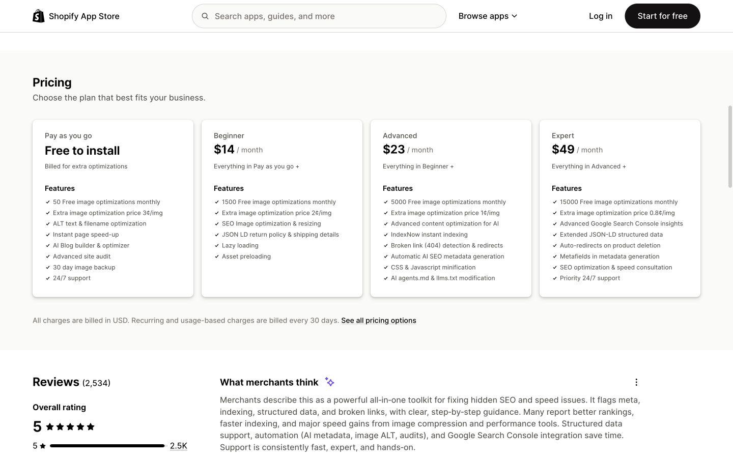Shop Tiny public page shown at a desktop viewport