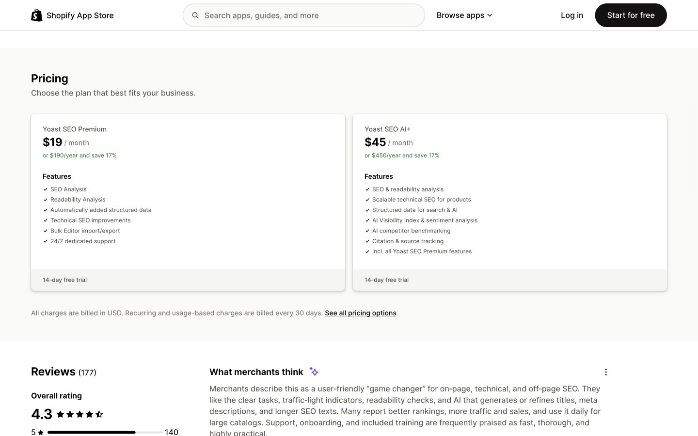 Shop Yoast public page shown at a desktop viewport