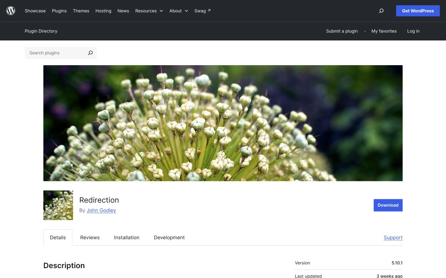 Redirection public page shown at a desktop viewport