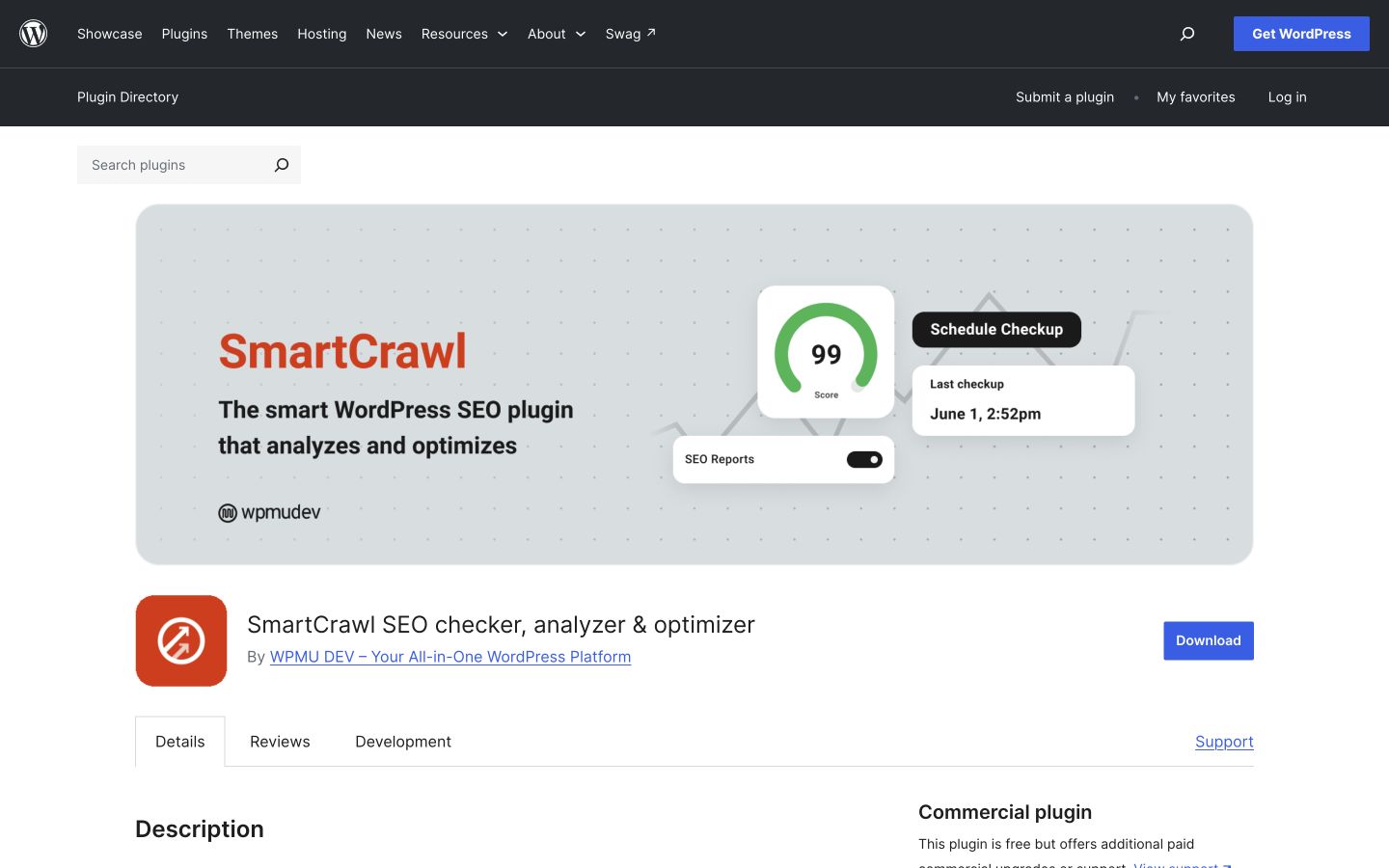 Smartcrawl public page shown at a desktop viewport