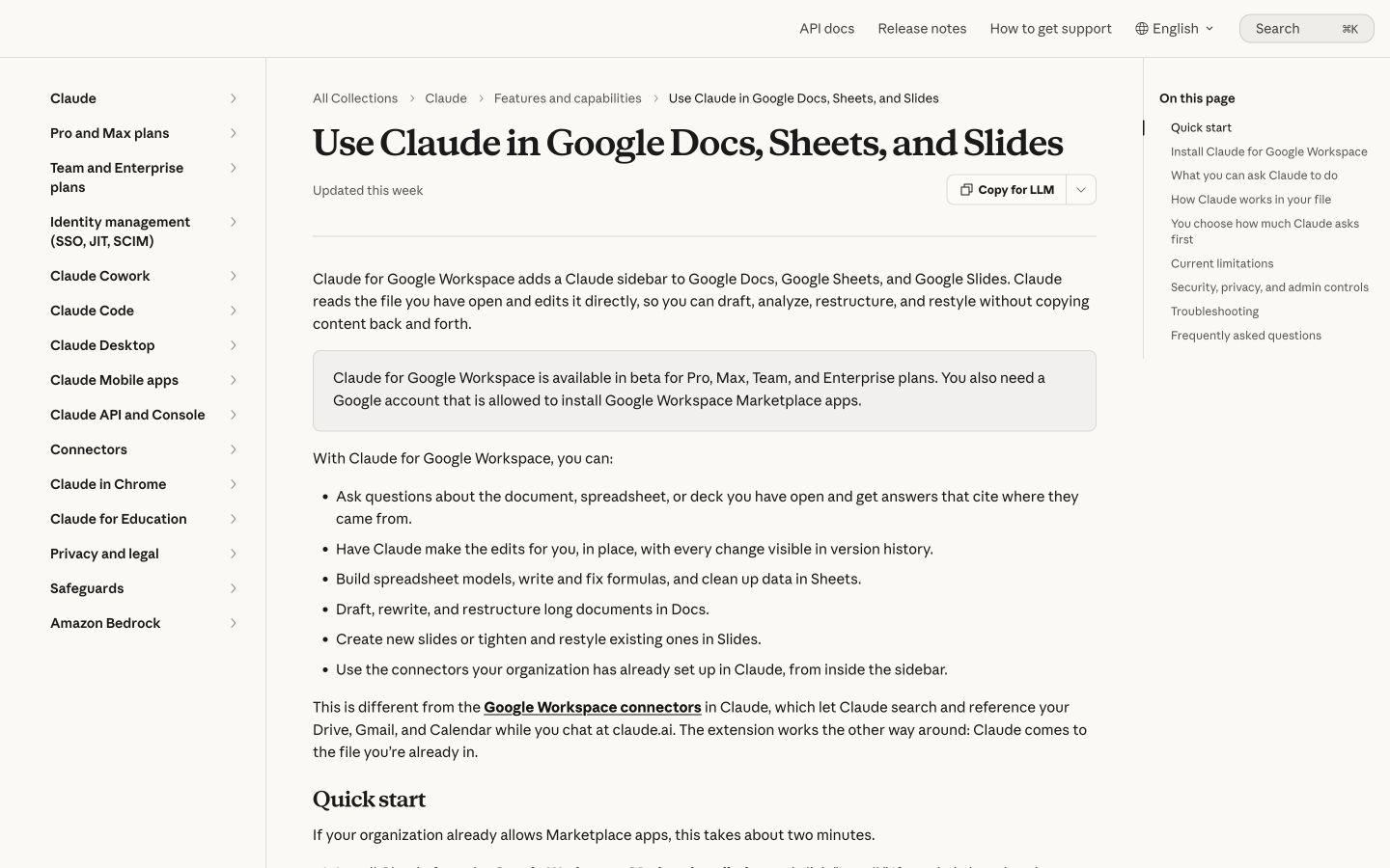 Claude Docs public page captured at a desktop viewport