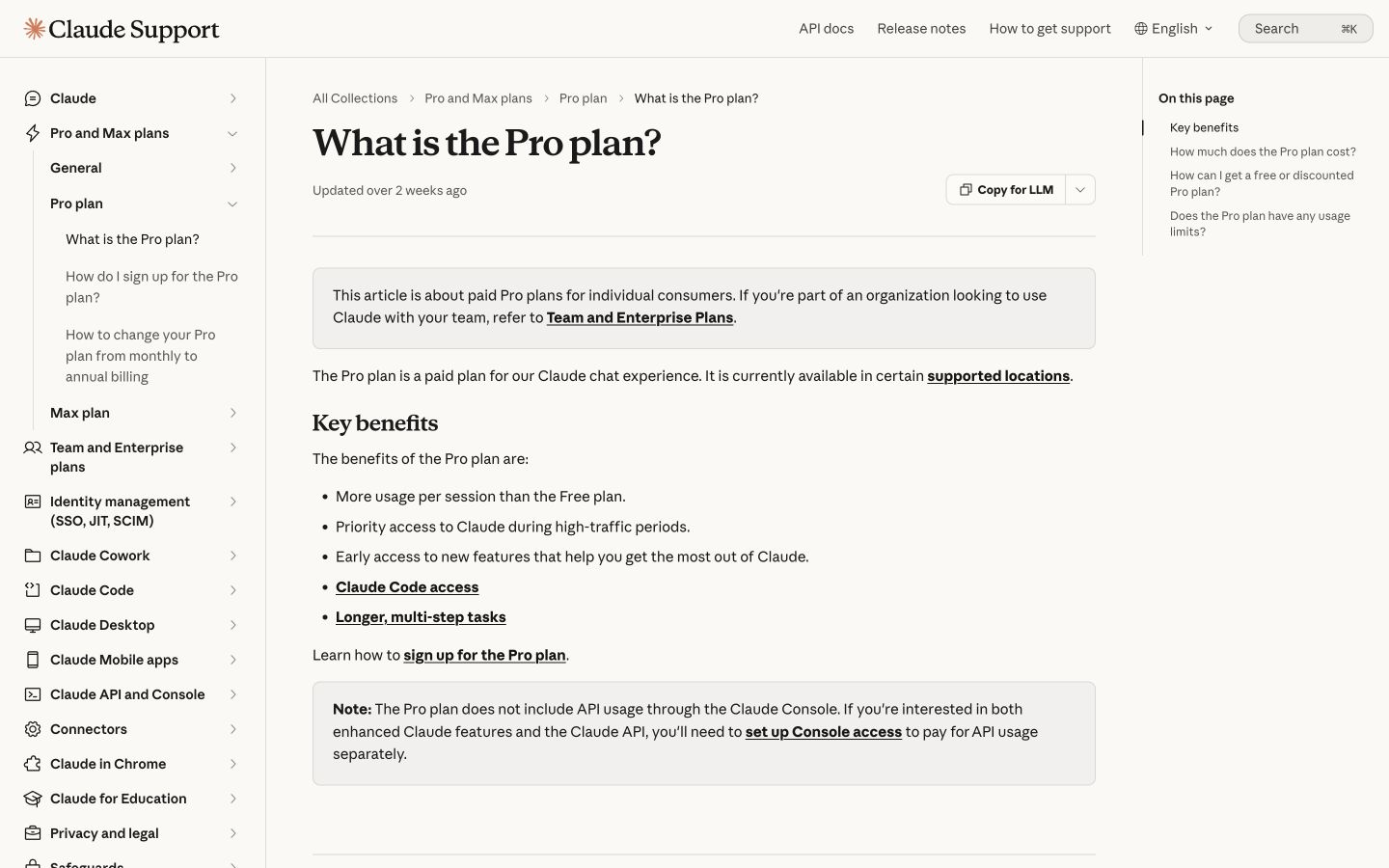 Claude Pro public page captured at a desktop viewport