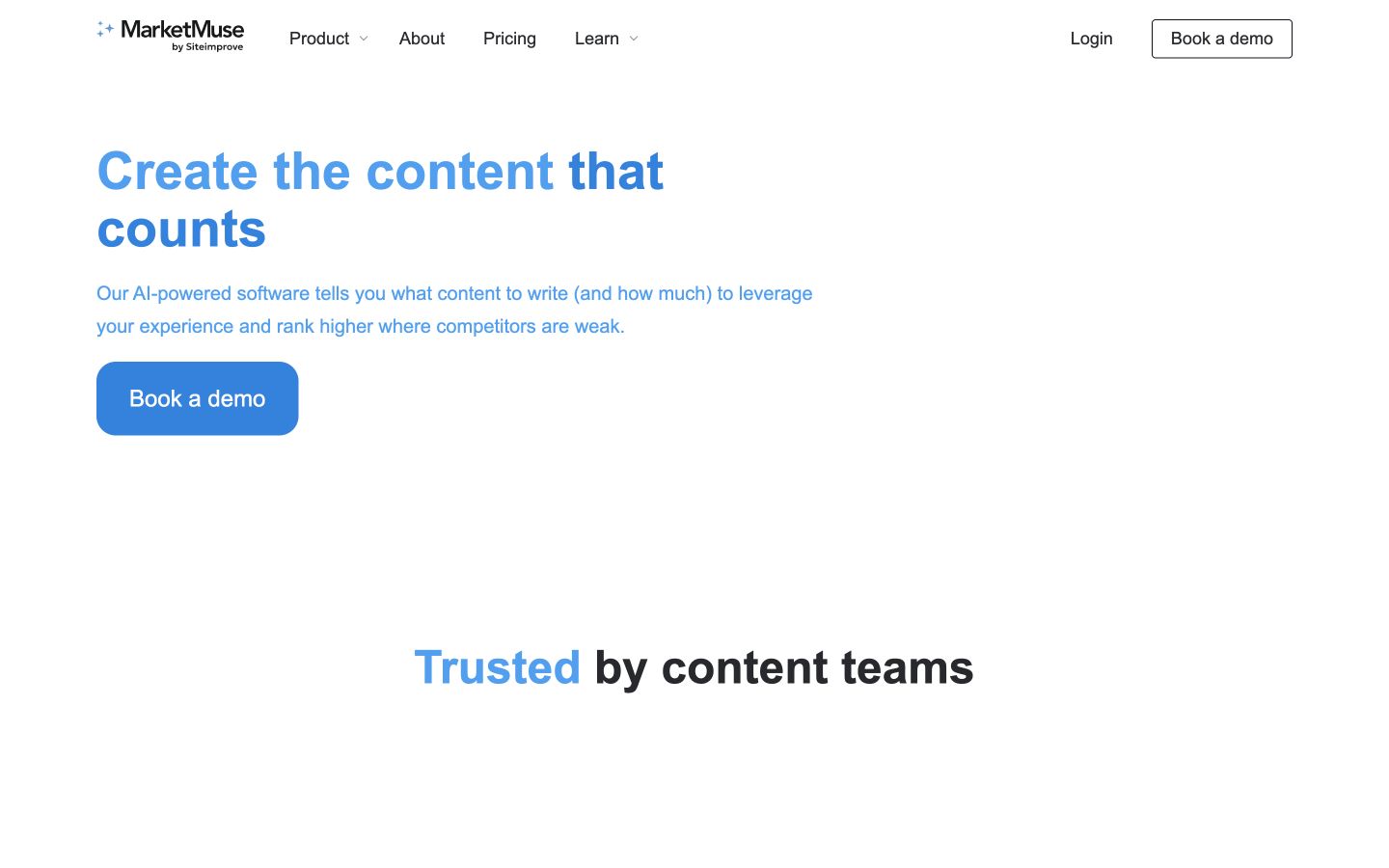 MarketMuse public product page captured at a desktop viewport