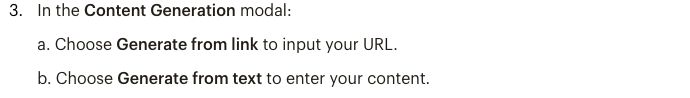 Mailchimp choices to generate email content from a link or from text