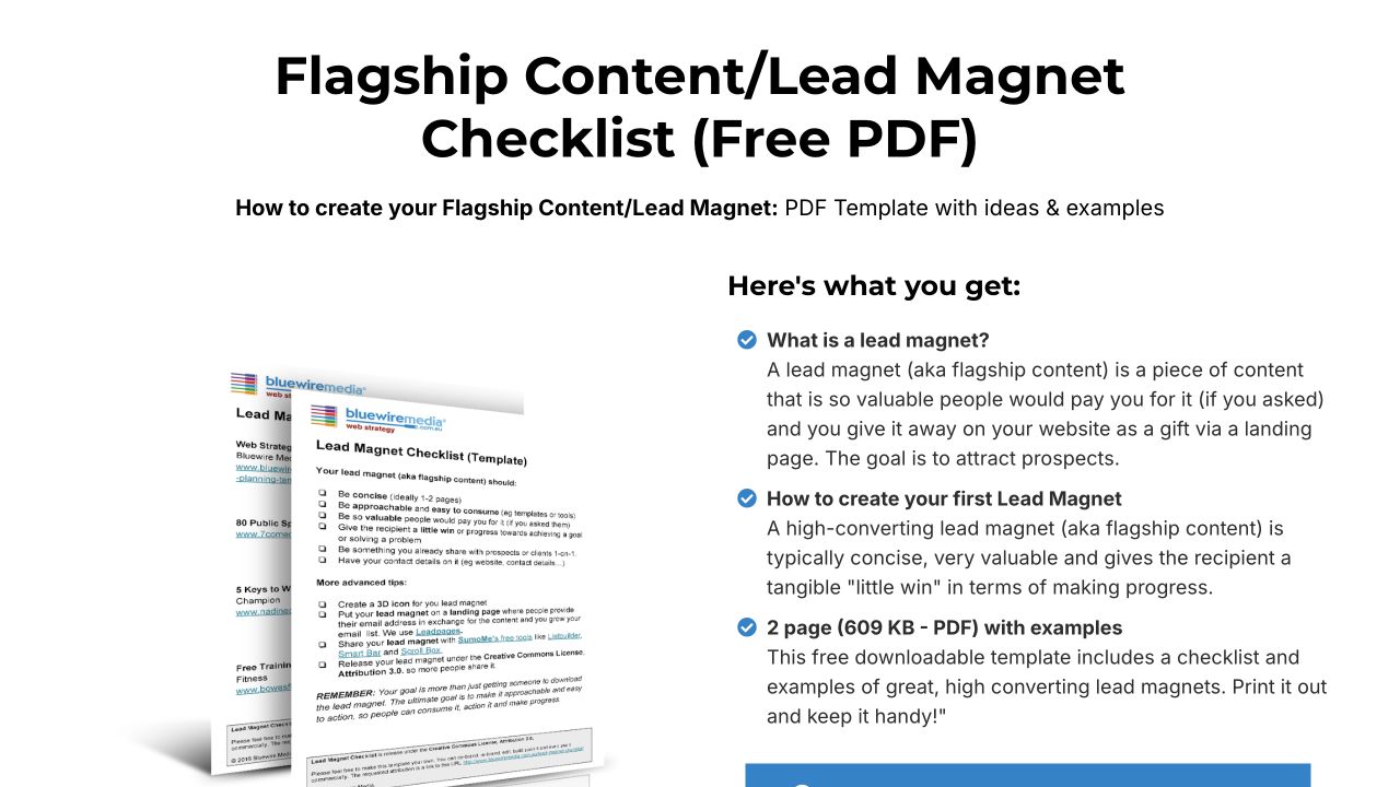 Bluewire Media's desktop checklist page