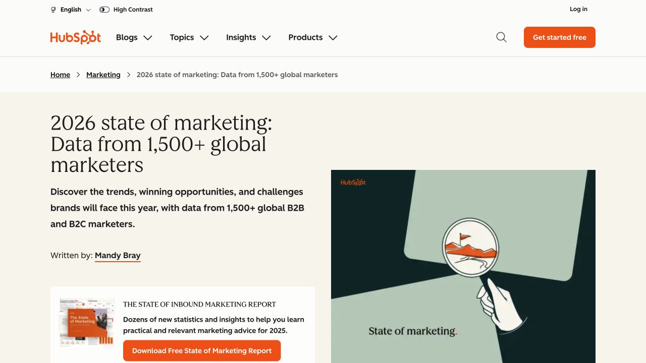 HubSpot's desktop marketing trends article